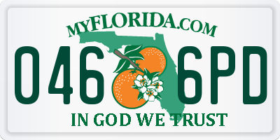 FL license plate 0466PD