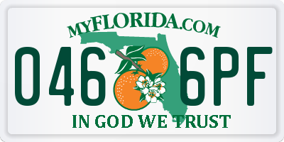 FL license plate 0466PF