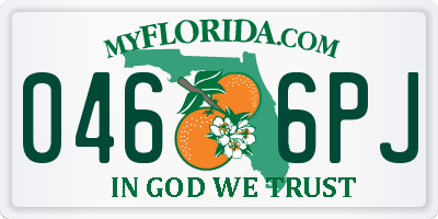 FL license plate 0466PJ
