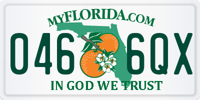 FL license plate 0466QX