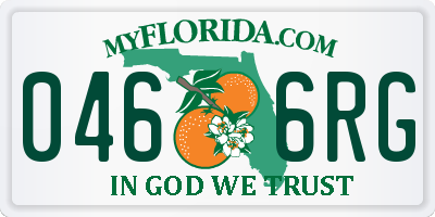 FL license plate 0466RG