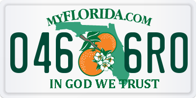 FL license plate 0466RO