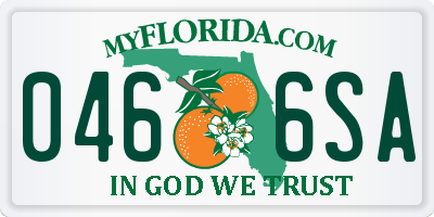 FL license plate 0466SA