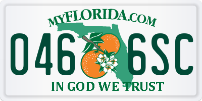 FL license plate 0466SC