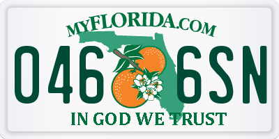 FL license plate 0466SN