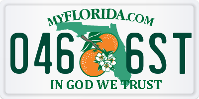 FL license plate 0466ST