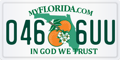 FL license plate 0466UU