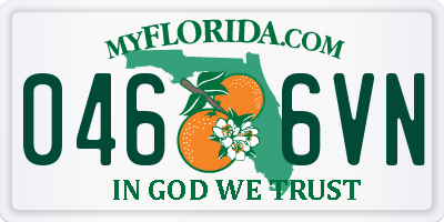 FL license plate 0466VN