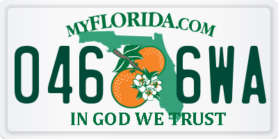 FL license plate 0466WA