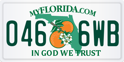 FL license plate 0466WB