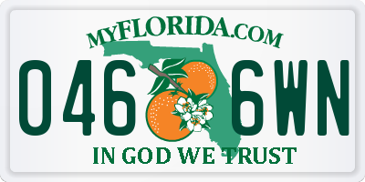 FL license plate 0466WN