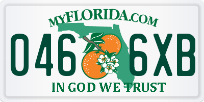 FL license plate 0466XB