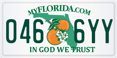 FL license plate 0466YY