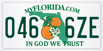 FL license plate 0466ZE