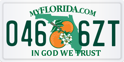 FL license plate 0466ZT