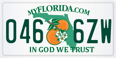 FL license plate 0466ZW