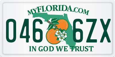 FL license plate 0466ZX
