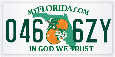 FL license plate 0466ZY