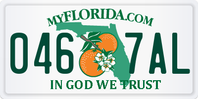 FL license plate 0467AL
