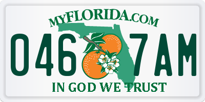 FL license plate 0467AM