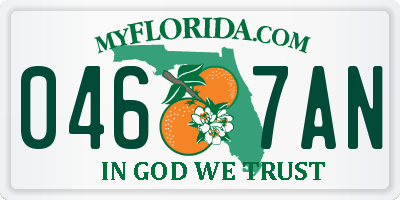 FL license plate 0467AN