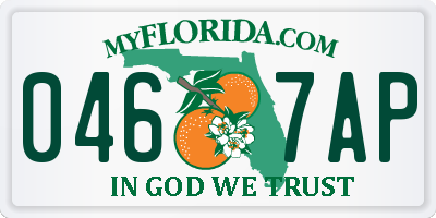 FL license plate 0467AP
