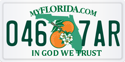FL license plate 0467AR