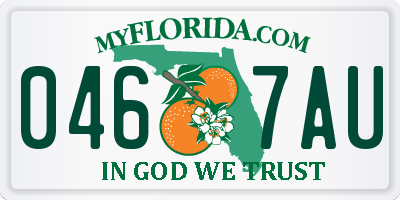 FL license plate 0467AU