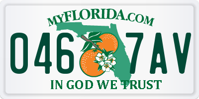 FL license plate 0467AV