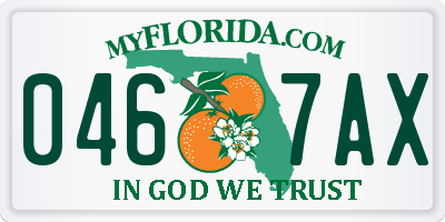 FL license plate 0467AX