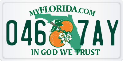 FL license plate 0467AY