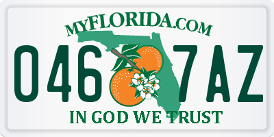 FL license plate 0467AZ