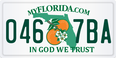 FL license plate 0467BA