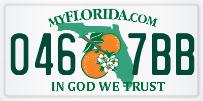 FL license plate 0467BB