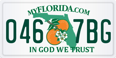 FL license plate 0467BG