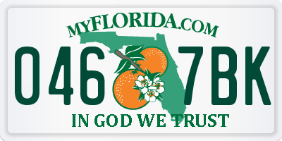 FL license plate 0467BK