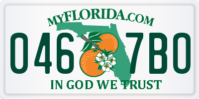 FL license plate 0467BO