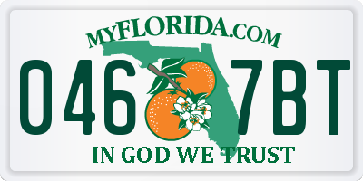 FL license plate 0467BT