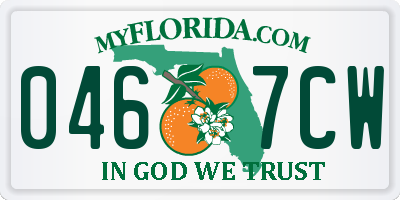 FL license plate 0467CW