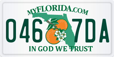 FL license plate 0467DA
