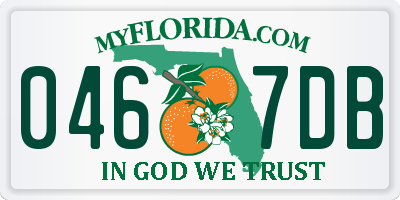 FL license plate 0467DB