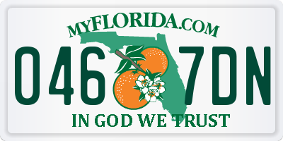 FL license plate 0467DN