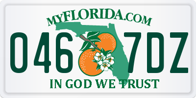 FL license plate 0467DZ