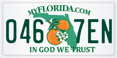 FL license plate 0467EN
