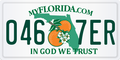 FL license plate 0467ER