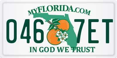 FL license plate 0467ET