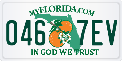 FL license plate 0467EV