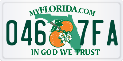 FL license plate 0467FA