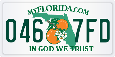 FL license plate 0467FD