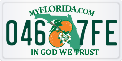 FL license plate 0467FE